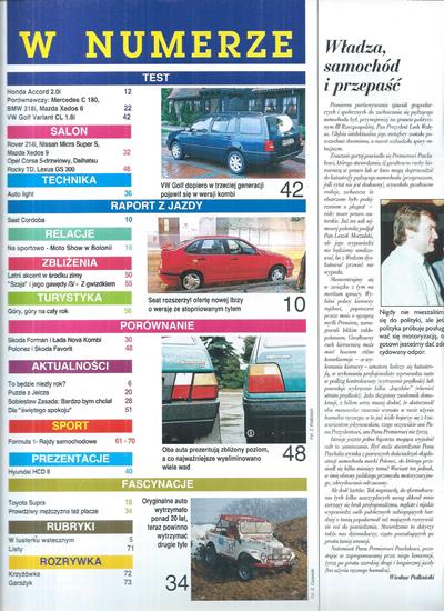 Auto International numer 2/1994 spis treści